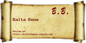 Balta Bene névjegykártya